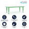 Flash Furniture Rectangle Preschool Table, Green, 23-5/8"x47-1/4", Plastic, Steel, Green YU-YCY-060-RECT-TBL-GREEN-GG - alternate 2